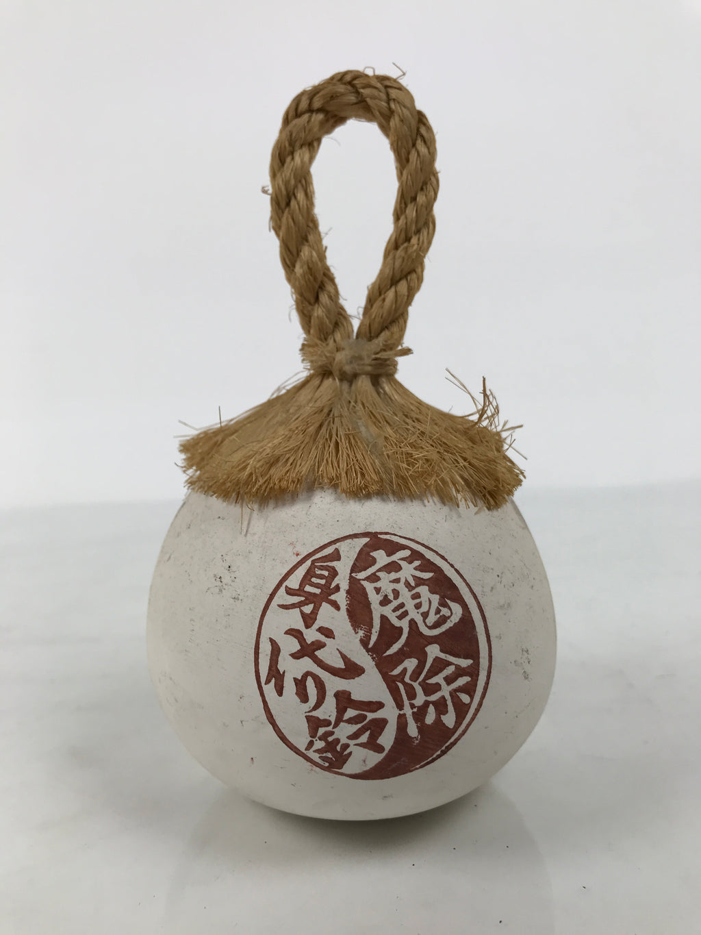 Japanese Clay Bell Dorei Vtg Tsuchi-Suzu Amulet Kumamoto Castle White DR689-AD - Dorei-chidorivintage.com