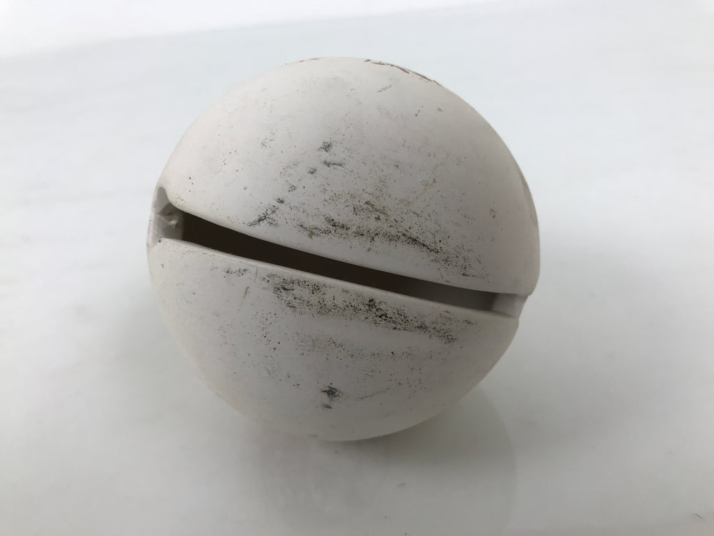 Japanese Clay Bell Dorei Vtg Tsuchi-Suzu Amulet Kumamoto Castle White DR689-AD - Dorei-chidorivintage.com