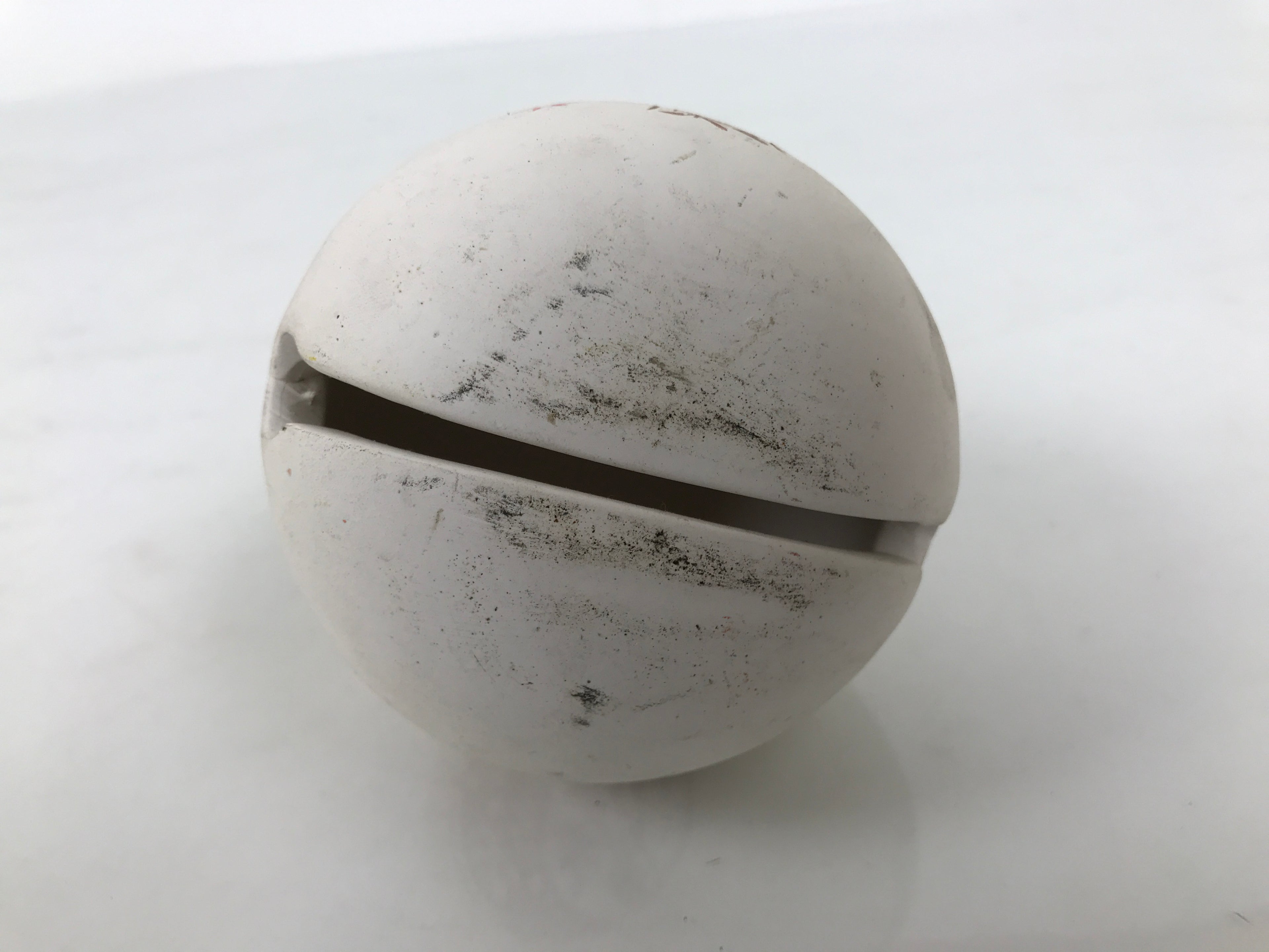 Japanese Clay Bell Dorei Vtg Tsuchi-Suzu Amulet Kumamoto Castle White DR689-AD - Dorei-chidorivintage.com