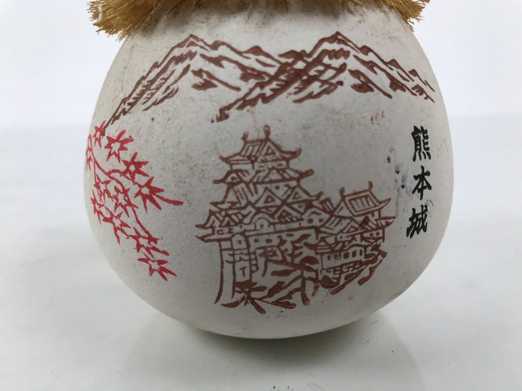 Japanese Clay Bell Dorei Vtg Tsuchi-Suzu Amulet Kumamoto Castle White DR689-AD - Dorei-chidorivintage.com