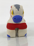 Japanese Clay Bell Dorei Horse Vtg Tsuchi-Suzu Zodiac Animal Uma White Red DR690-AD - Dorei-chidorivintage.com