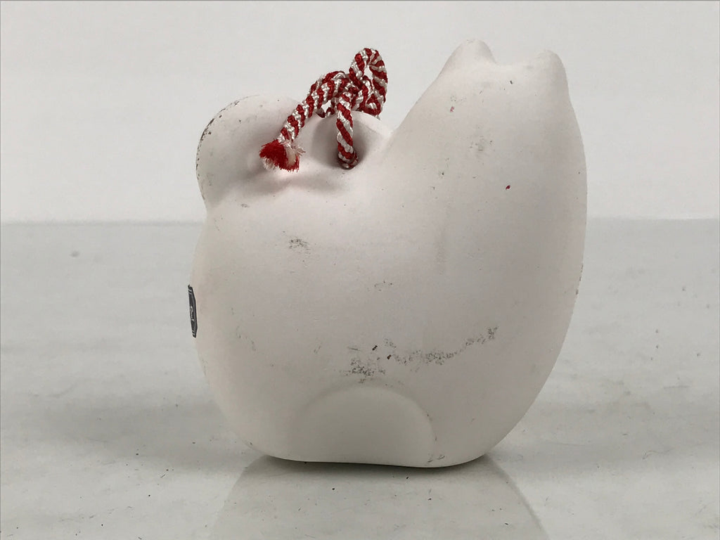 Japanese Clay Bell Dorei Dog Vtg Tsuchi-Suzu Zodiac Animal White Red DR692-AD - Dorei-chidorivintage.com