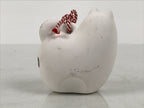 Japanese Clay Bell Dorei Dog Vtg Tsuchi-Suzu Zodiac Animal White Red DR692-AD - Dorei-chidorivintage.com