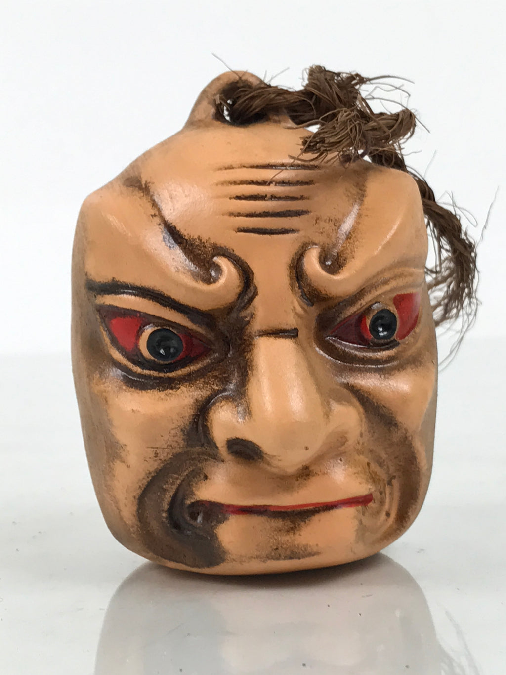 Japanese Clay Bell Dorei Demon Face Vtg Tsuchi-Suzu Folk Art Noto Brown DR693-AD - Dorei-chidorivintage.com