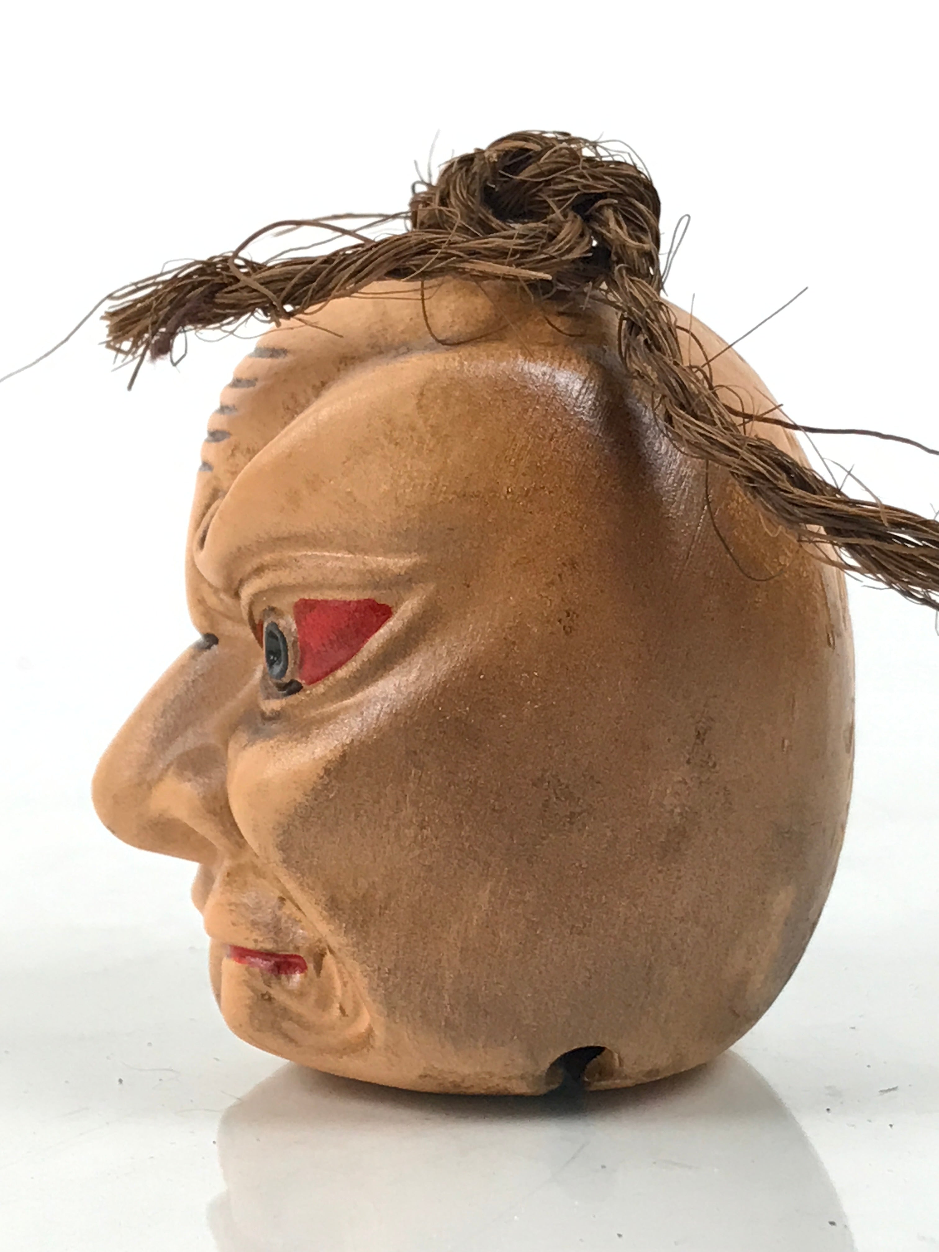 Japanese Clay Bell Dorei Demon Face Vtg Tsuchi-Suzu Folk Art Noto Brown DR693-AD - Dorei-chidorivintage.com