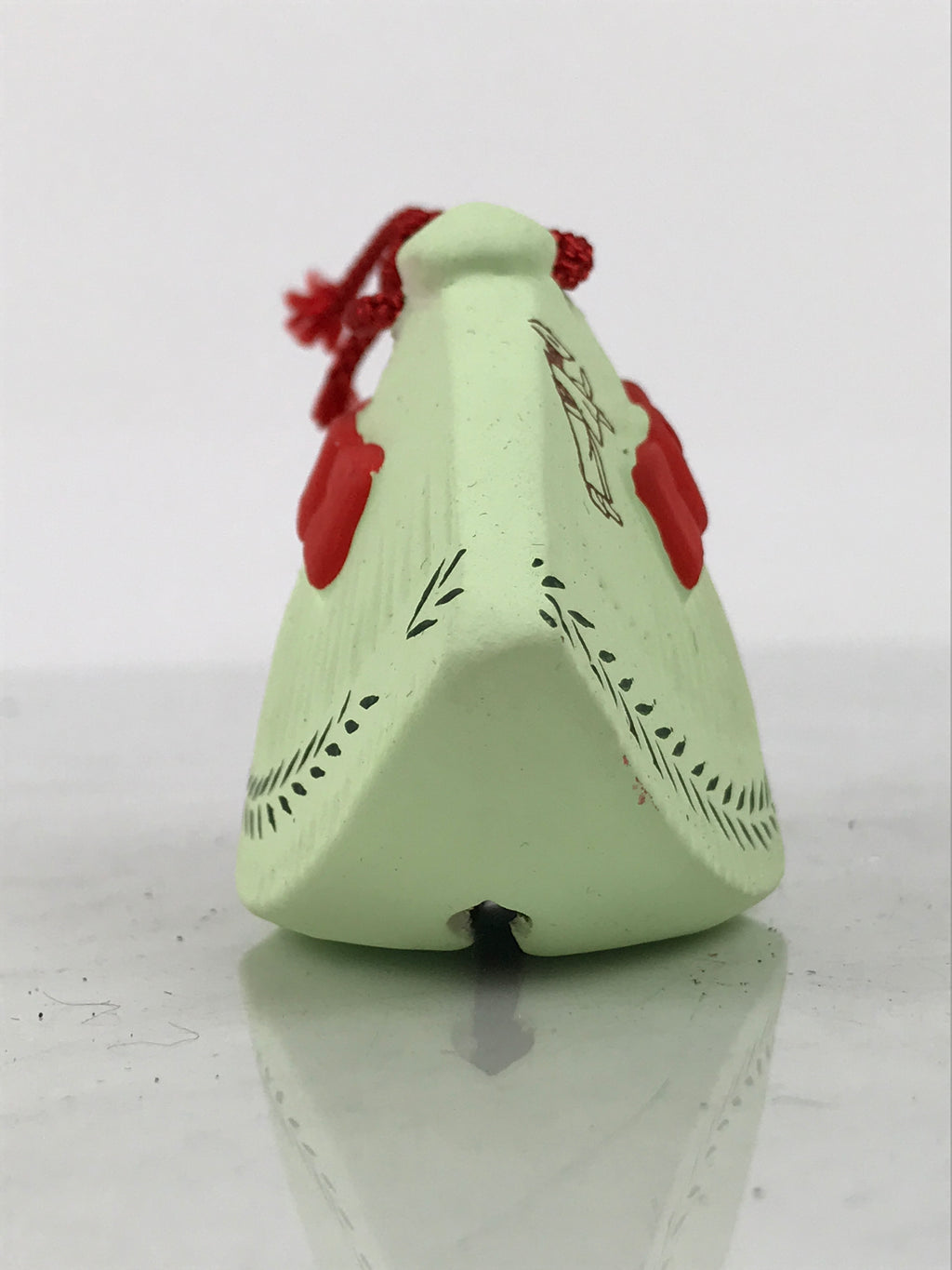 Japanese Clay Bell Dorei Dance Hat Vtg Tsuchi-Suzu Sado Okesa Kasa Green DR694-AD - Dorei-chidorivintage.com