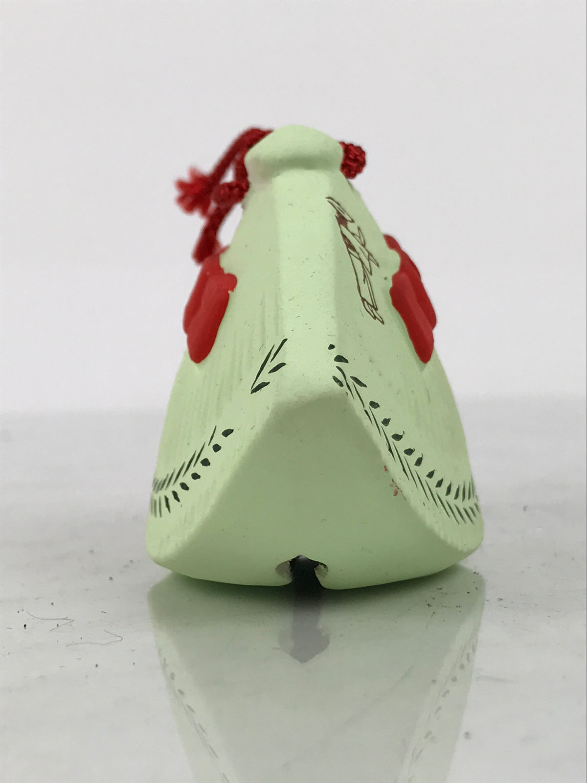 Japanese Clay Bell Dorei Dance Hat Vtg Tsuchi-Suzu Sado Okesa Kasa Green DR694-AD - Dorei-chidorivintage.com