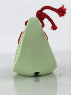 Japanese Clay Bell Dorei Dance Hat Vtg Tsuchi-Suzu Sado Okesa Kasa Green DR694-AD - Dorei-chidorivintage.com