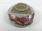 Japanese Ceramic Green Tea Bowl Matcha Chawan Vtg Pottery Kanji Gray Red CHB176-KT - Bowl-chidorivintage.com