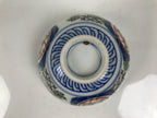 Japanese Porcelain Rice Bowl Chawan Vtg White Blue Red Floral Bird Lattice Y614-KT - Bowl-chidorivintage.com