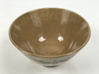 Japanese Ceramic Rice Bowl Chawan Vtg Bamboo Leaf Beige Crackle Pottery Y621-KT - Bowl-chidorivintage.com