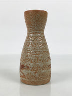 Japanese Shino Ceramic Sake Bottle Tokkuri Vtg Bamboo Brown Orange White TS931-KT - Sake Bottle-chidorivintage.com