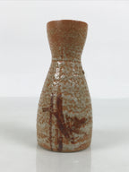 Japanese Shino Ceramic Sake Bottle Tokkuri Vtg Bamboo Brown Orange White TS931-KT - Sake Bottle-chidorivintage.com