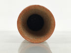 Japanese Shino Ceramic Sake Bottle Tokkuri Vtg Bamboo Brown Orange White TS931-KT - Sake Bottle-chidorivintage.com