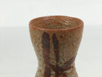 Japanese Shino Ceramic Sake Bottle Tokkuri Vtg Bamboo Brown Orange White TS931-KT - Sake Bottle-chidorivintage.com