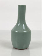 Japanese Porcelain Sake Bottle Tokkuri Vtg Celadon Green Shirayuki Naniwa TS932-KT - Sake Bottle-chidorivintage.com