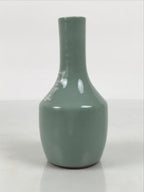 Japanese Porcelain Sake Bottle Tokkuri Vtg Celadon Green Shirayuki Naniwa TS932-KT - Sake Bottle-chidorivintage.com