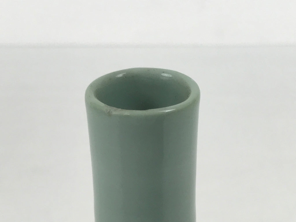 Japanese Porcelain Sake Bottle Tokkuri Vtg Celadon Green Shirayuki Naniwa TS932-KT - Sake Bottle-chidorivintage.com