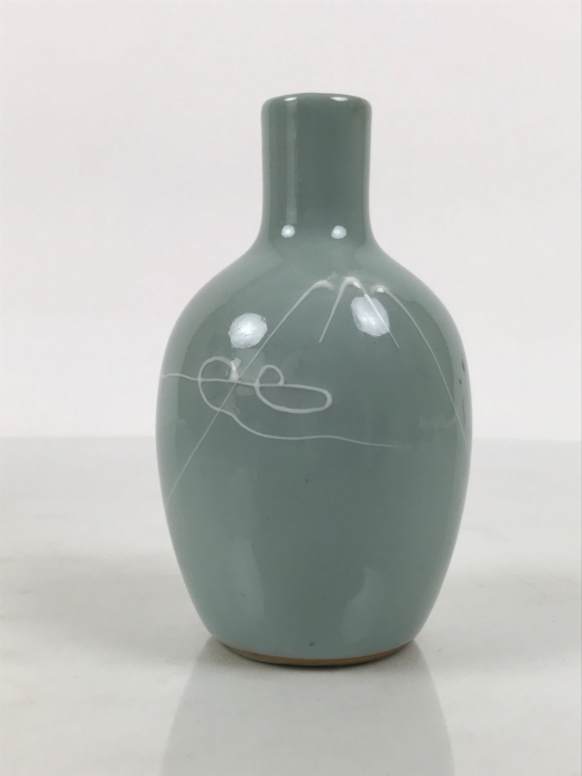 Japanese Porcelain Sake Bottle Tokkuri Celadon Green Kikumasamune Mt.Fuji TS933-KT - Sake Bottle-chidorivintage.com