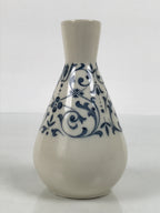 Japanese Porcelain Sake Bottle Tokkuri Vtg Tachikichi White Blue Arabesque TS934-KT - Sake Bottle-chidorivintage.com