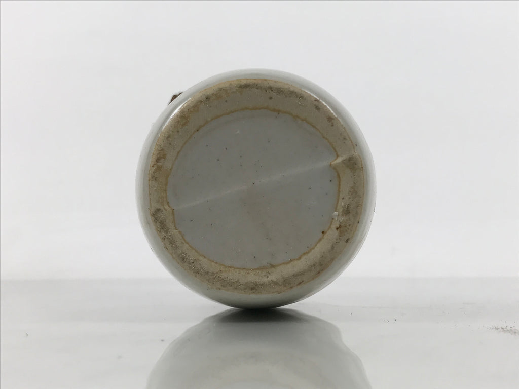 Japanese Ceramic Sake Bottle Tokkuri Vtg Gray Shimizu-no-Jirocho Souvenir TS928-KT - Sake Bottle-chidorivintage.com