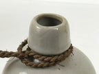 Japanese Ceramic Sake Bottle Tokkuri Vtg Gray Shimizu-no-Jirocho Souvenir TS928-KT - Sake Bottle-chidorivintage.com