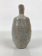 Japanese Ceramic Sake Bottle Tokkuri Vtg Drama Brown White Crackle Glaze TS927-KT - Sake Bottle-chidorivintage.com