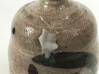 Japanese Ceramic Sake Bottle Tokkuri Vtg Drama Brown White Crackle Glaze TS927-KT - Sake Bottle-chidorivintage.com