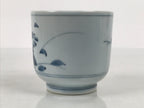 Japanese Sometsuke Porcelain Teacup Vtg Pottery Yunomi White Blue Floral TC643-KT - Teacup-chidorivintage.com