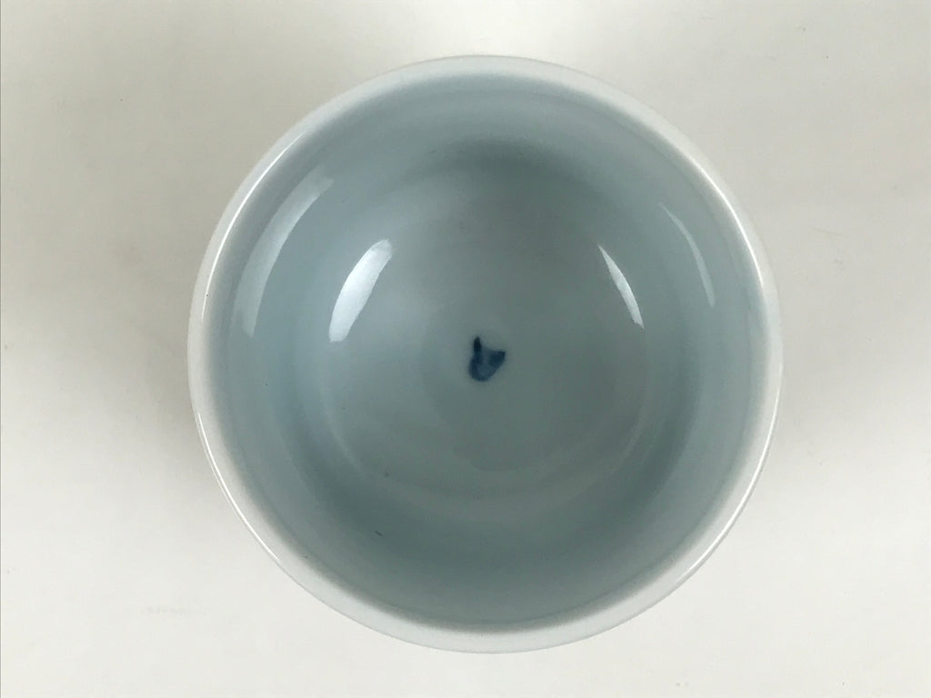 Japanese Sometsuke Porcelain Teacup Vtg Pottery Yunomi White Blue Floral TC643-KT - Teacup-chidorivintage.com