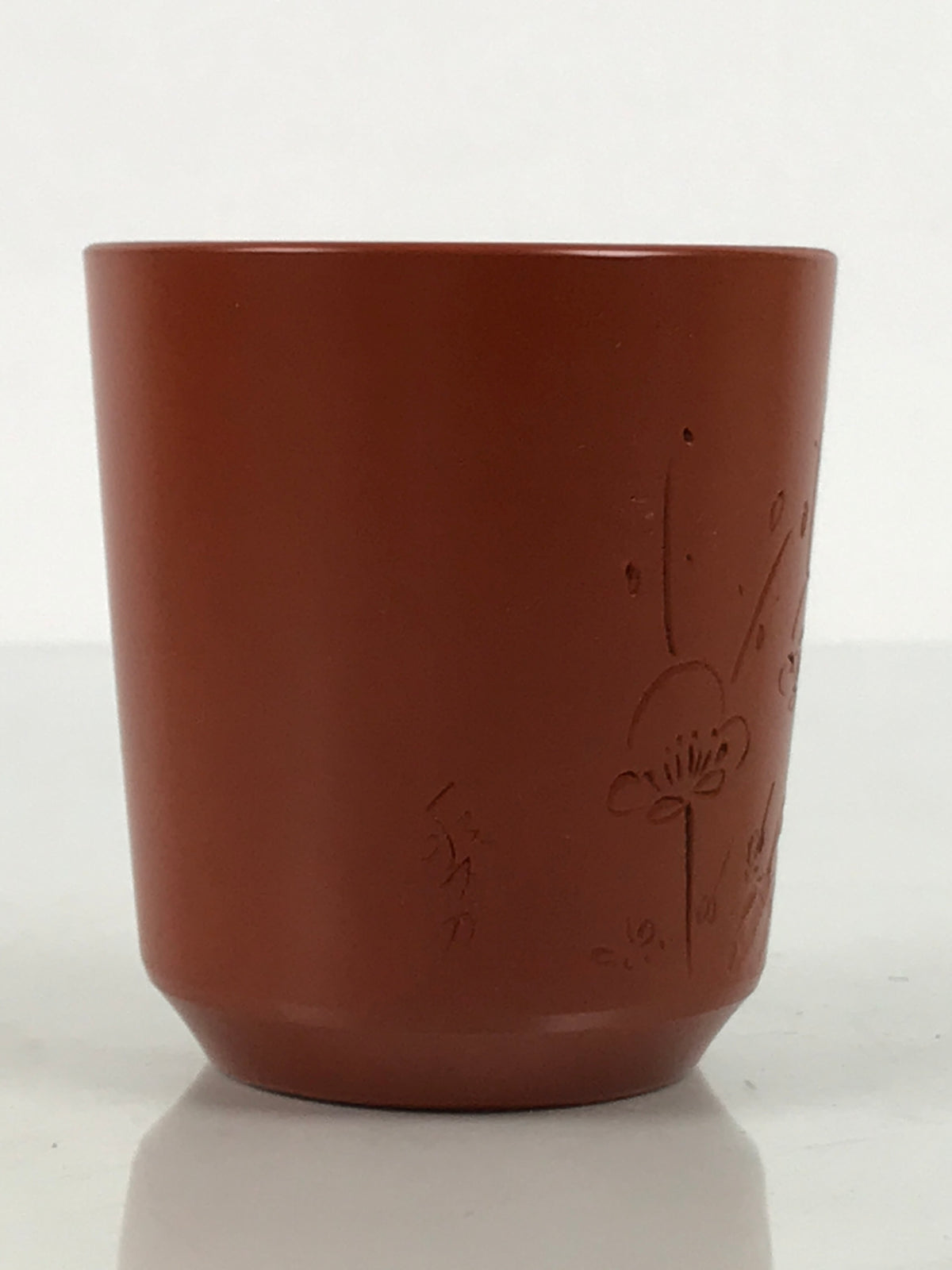 Japanese Tokoname Ware Ceramic Teacup Pottery Yunomi Plum Blossom Brown TC636-KT - Teacup-chidorivintage.com