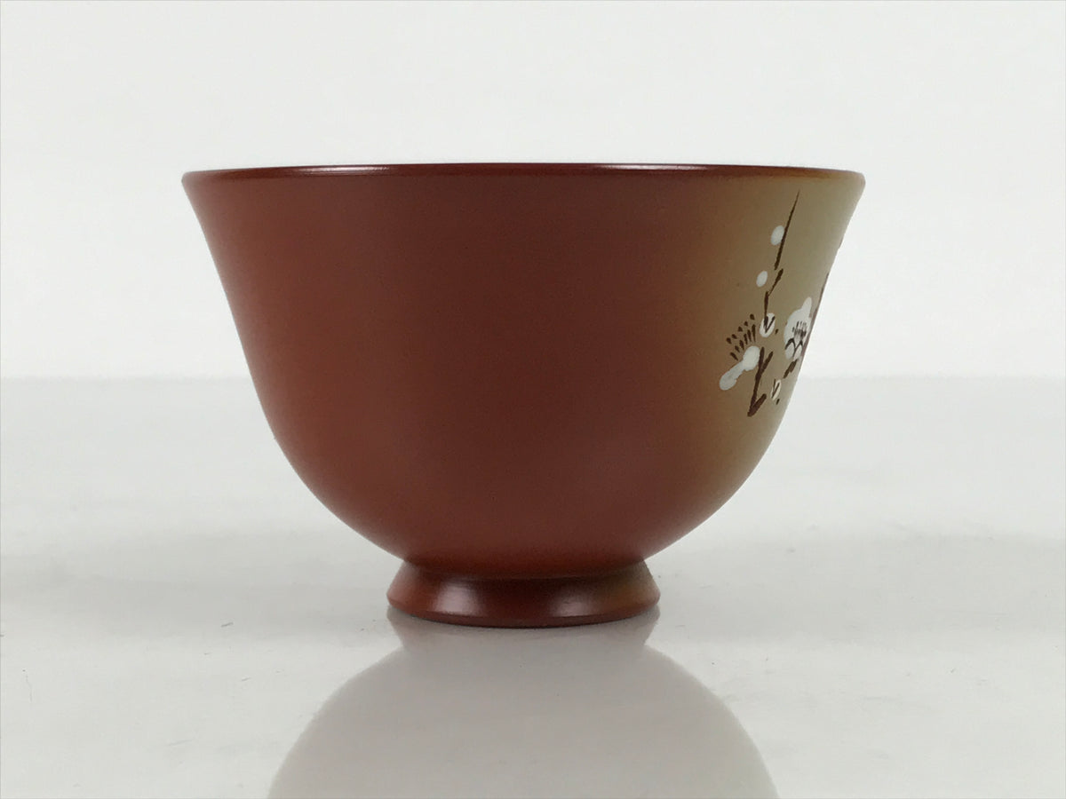 Japanese Tokoname Ware Ceramic Teacup Pottery Yunomi Plum Blossom White TC638-KT - Teacup-chidorivintage.com