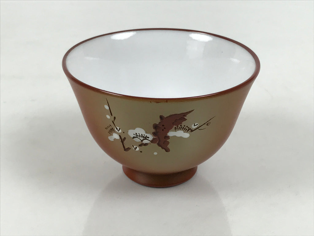 Japanese Tokoname Ware Ceramic Teacup Pottery Yunomi Plum Blossom White TC638-KT - Teacup-chidorivintage.com
