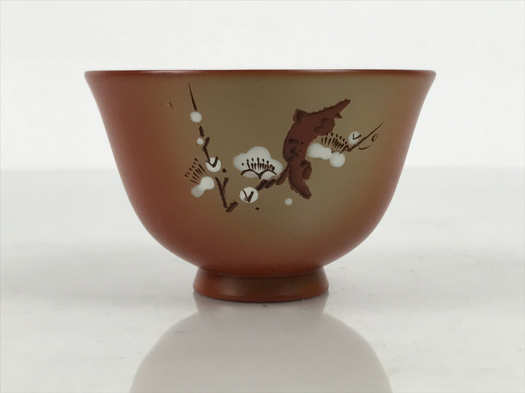 Japanese Tokoname Ware Ceramic Teacup Pottery Yunomi Plum Blossom White TC640-KT - Teacup-chidorivintage.com