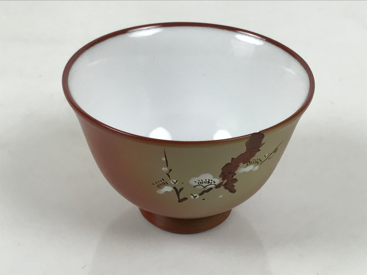 Japanese Tokoname Ware Ceramic Teacup Pottery Yunomi Plum Blossom White TC641-KT - Teacup-chidorivintage.com