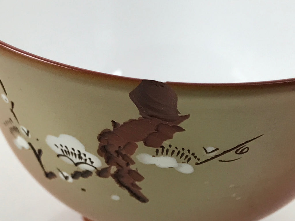 Japanese Tokoname Ware Ceramic Teacup Pottery Yunomi Plum Blossom White TC641-KT - Teacup-chidorivintage.com