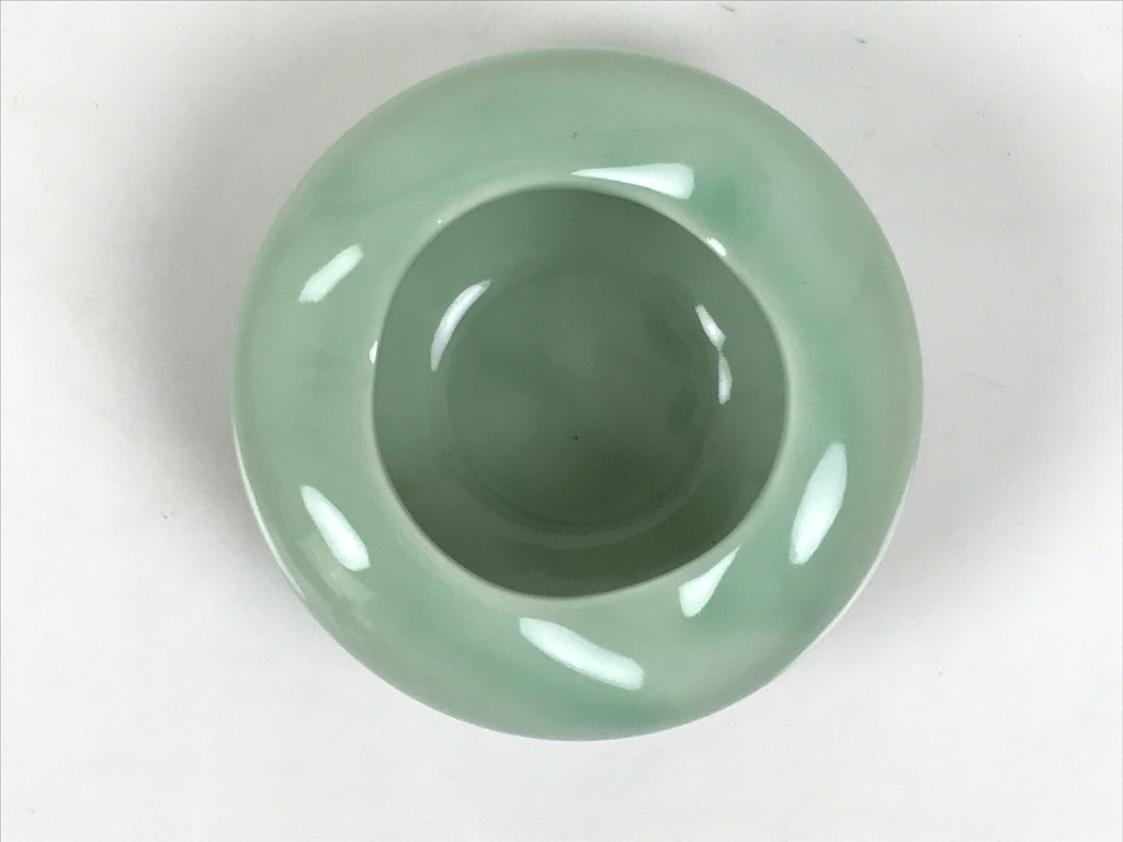 Japanese Porcelain Small Dish Vtg Kobachi Sado Futaoki Celadon Green Glaze Y591-KT - Bowl-chidorivintage.com