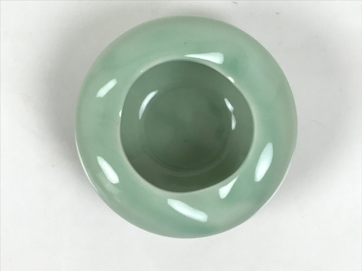 Japanese Porcelain Small Dish Vtg Kobachi Sado Futaoki Celadon Green Glaze Y591-KT - Bowl-chidorivintage.com