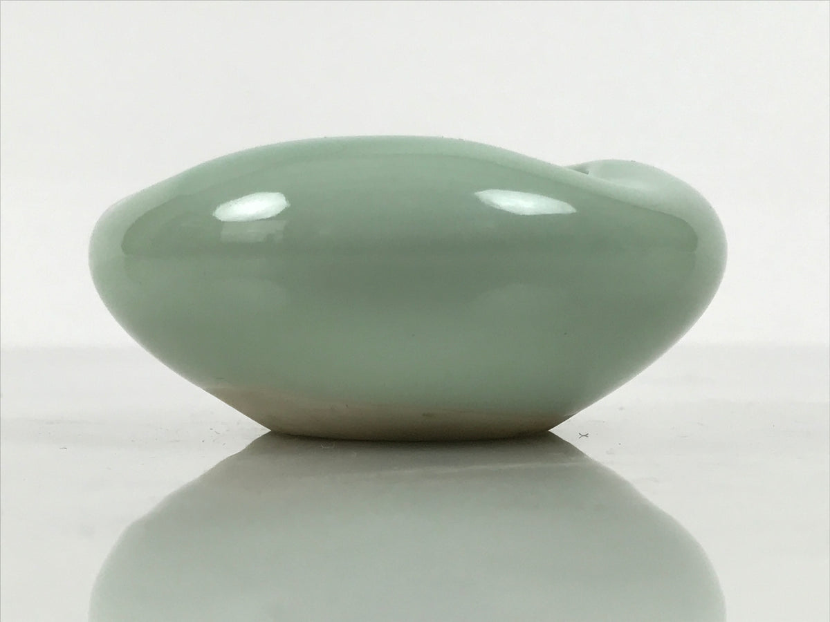 Japanese Porcelain Small Dish Vtg Kobachi Sado Futaoki Celadon Green Glaze Y591-KT - Bowl-chidorivintage.com