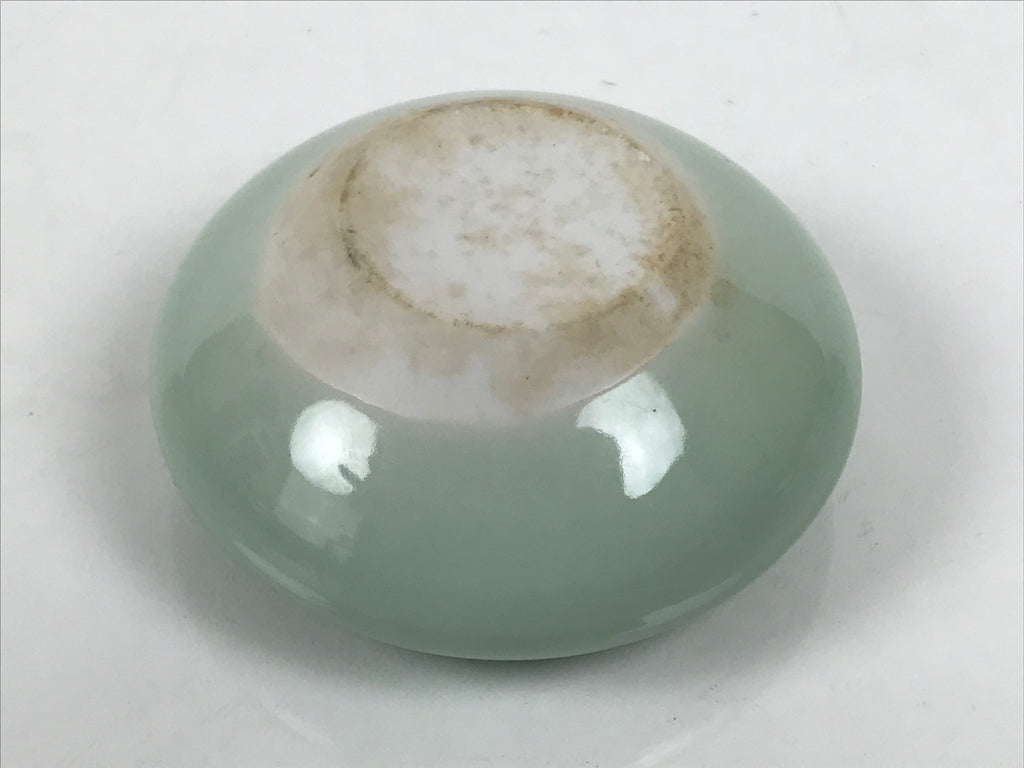 Japanese Porcelain Small Dish Vtg Kobachi Sado Futaoki Celadon Green Glaze Y591-KT - Bowl-chidorivintage.com