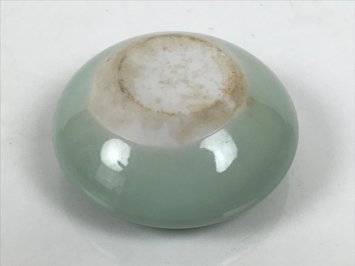 Japanese Porcelain Small Dish Vtg Kobachi Sado Futaoki Celadon Green Glaze Y591-KT - Bowl-chidorivintage.com