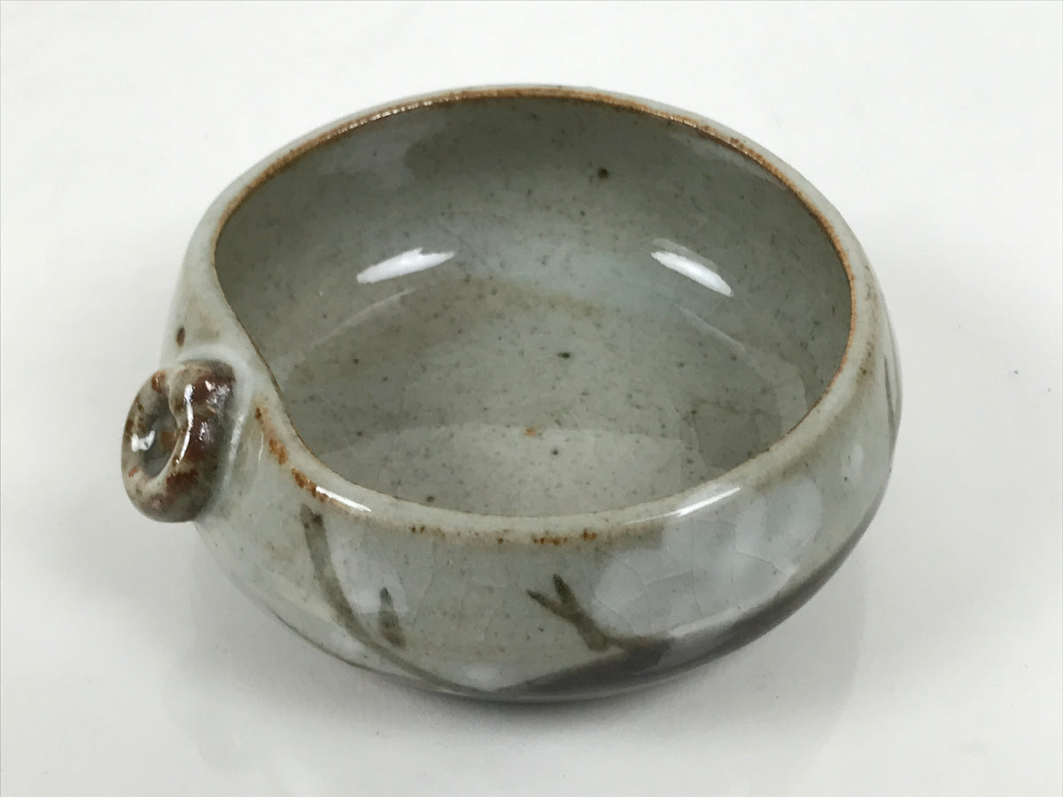 Japanese Ceramic Small Dish Vtg Kobachi Bowl Gray White Plum Blossoms Y592-KT - Bowl-chidorivintage.com