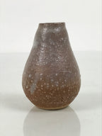 Japanese Ceramic Single Flower Vase Small Kabin Vtg Round Brown White MFV108-KT - Vase-chidorivintage.com