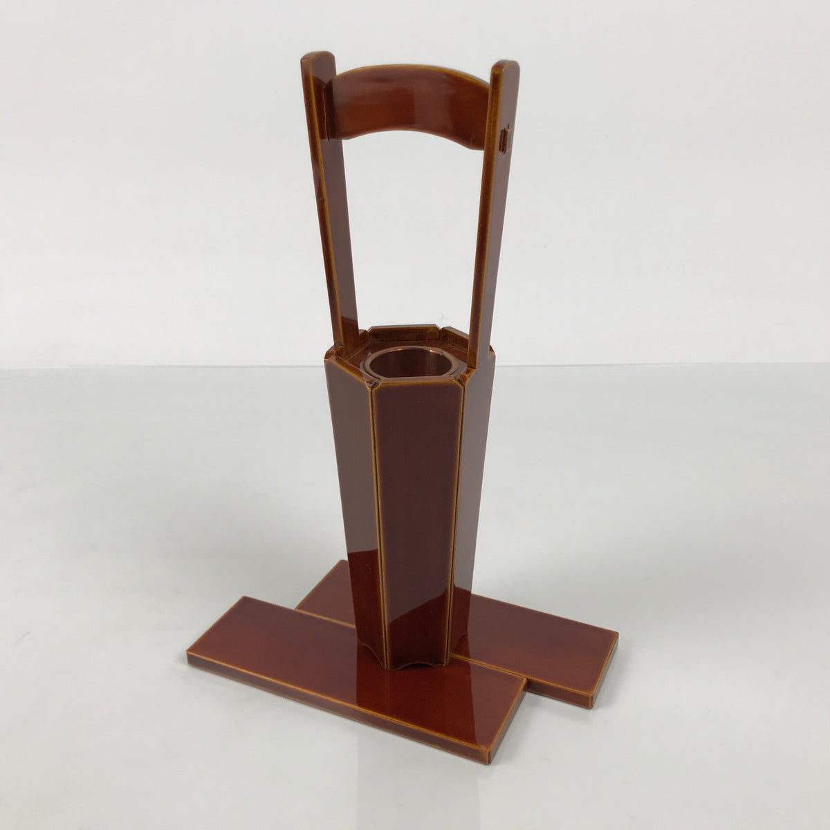 Japanese Lacquered Wood Flower Vase Vtg Kabin Ikebana Arrangement Shunkei L628-KT - Vase-chidorivintage.com