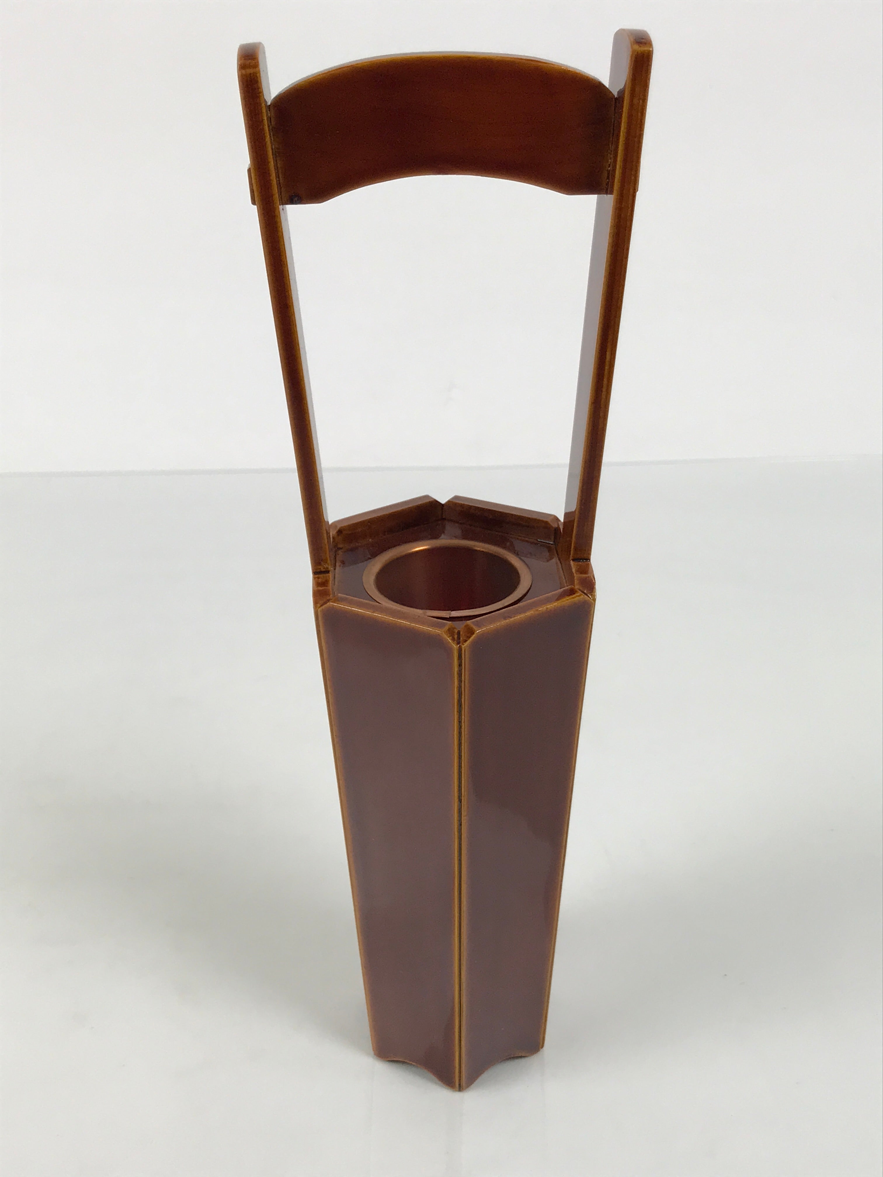 Japanese Lacquered Wood Flower Vase Vtg Kabin Ikebana Arrangement Shunkei L628-KT - Vase-chidorivintage.com