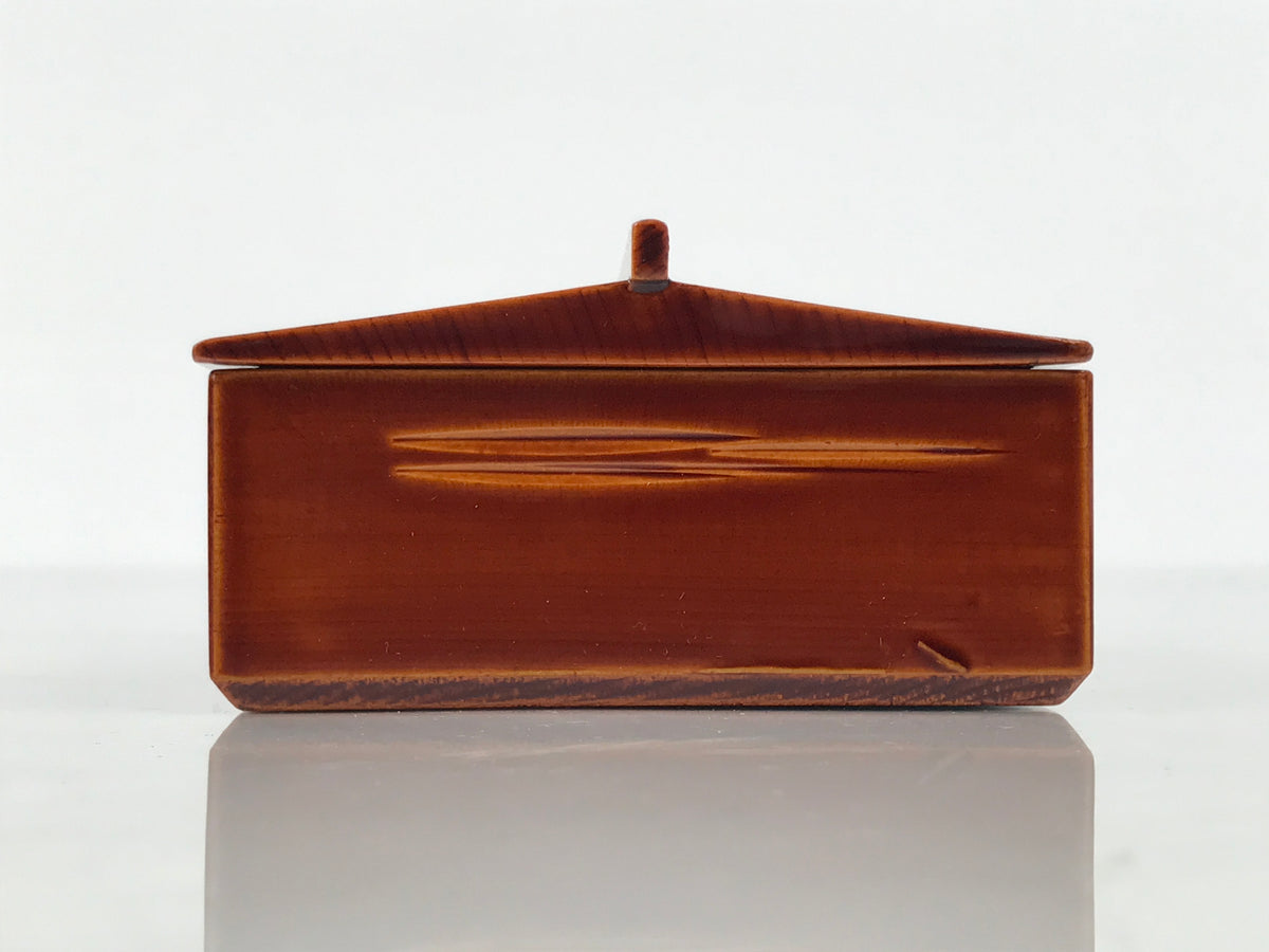 Japanese Lacquered Wooden Toothpick Case Box Yojiire Hida Shunkei Kashikiri L641-KT - Lacquerware-chidorivintage.com