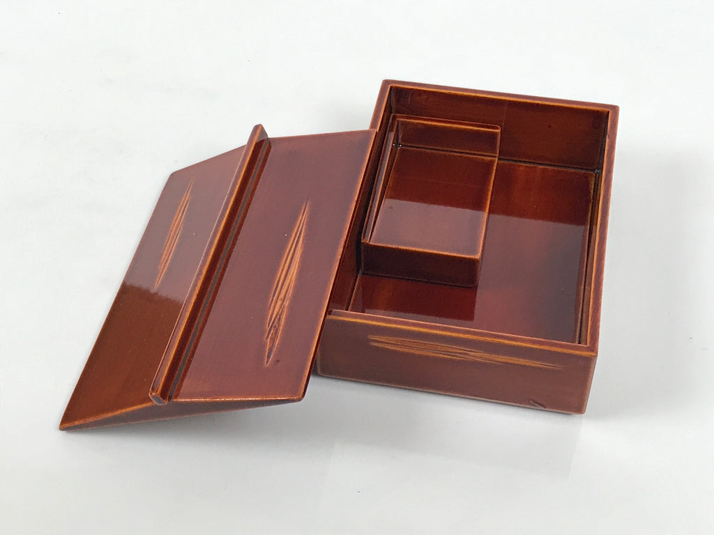 Japanese Lacquered Wooden Toothpick Case Box Yojiire Hida Shunkei Kashikiri L641-KT - Lacquerware-chidorivintage.com