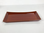 Japanese Lacquered Wood Serving Tray Obon Vtg Hida Shunkei Rectangle Brown L622-KT - Tray-chidorivintage.com