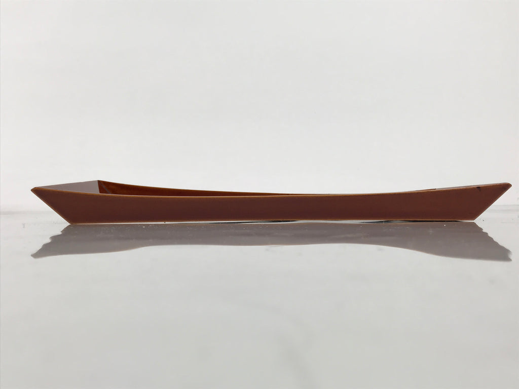Japanese Lacquered Wood Serving Tray Obon Vtg Hida Shunkei Rectangle Brown L622-KT - Tray-chidorivintage.com
