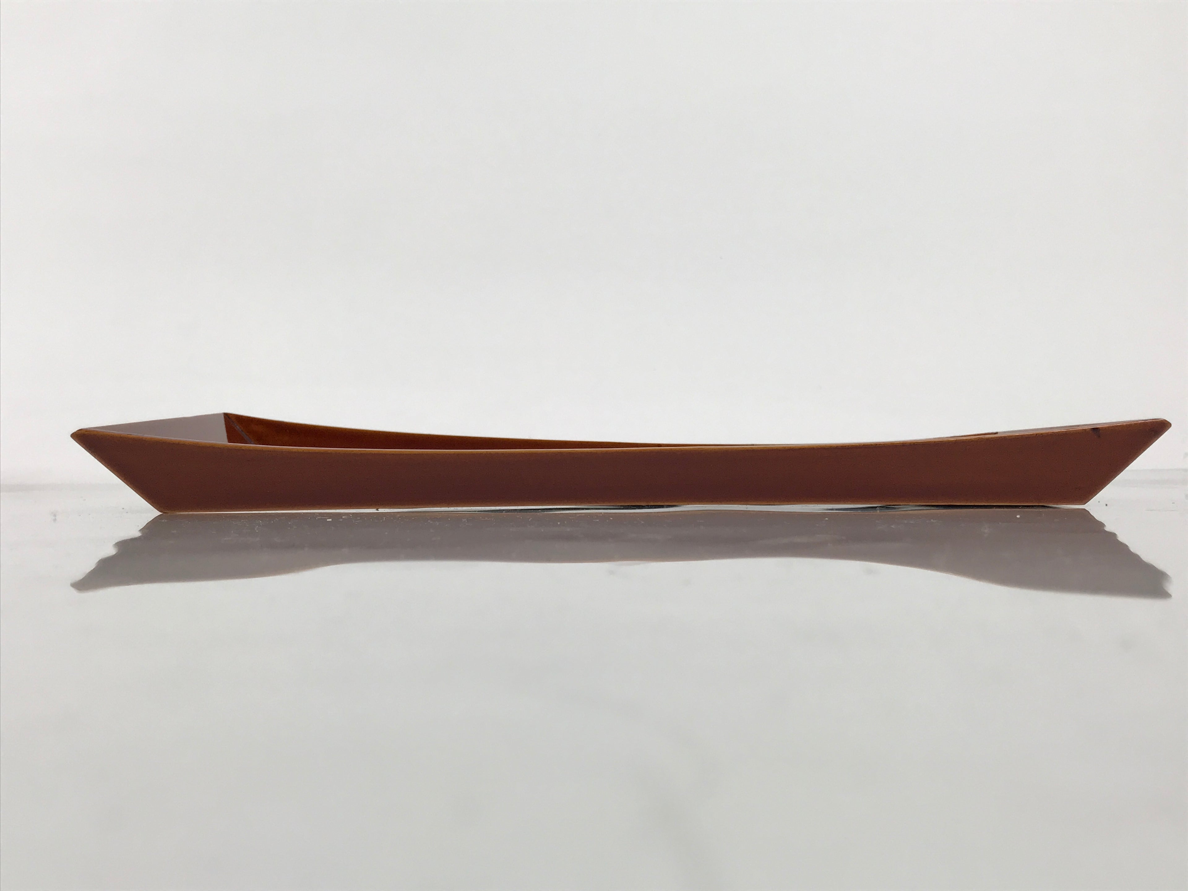 Japanese Lacquered Wood Serving Tray Obon Vtg Hida Shunkei Rectangle Brown L622-KT - Tray-chidorivintage.com